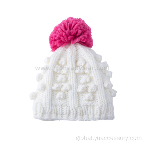 Hand Knitted Pom Pom Hats Hand Knit Winter Warm Acrylic Pom Pom Beanie Manufactory